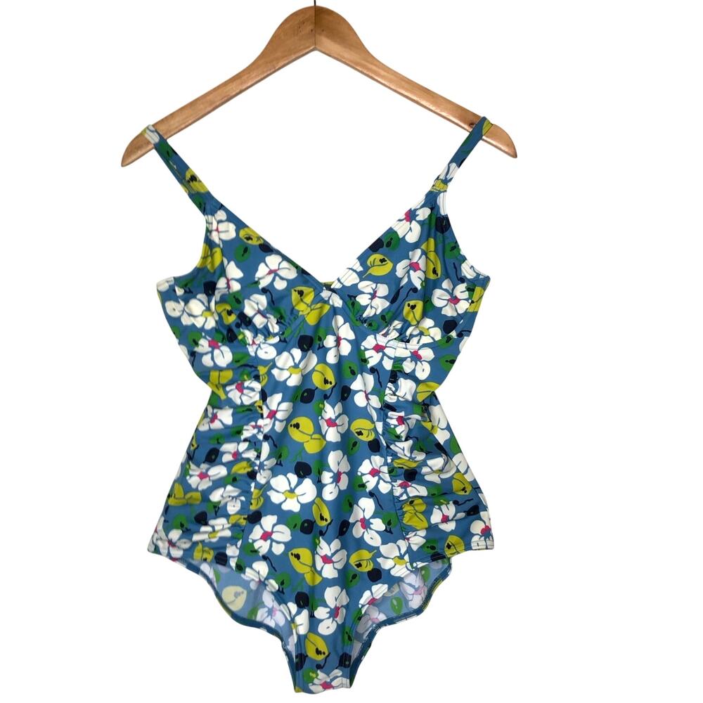 Boden Blue Floral One-Piece Swimsuit